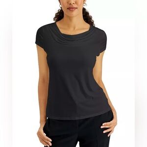 Kasper Women's Cowl Neck Cap Sleeve Top,